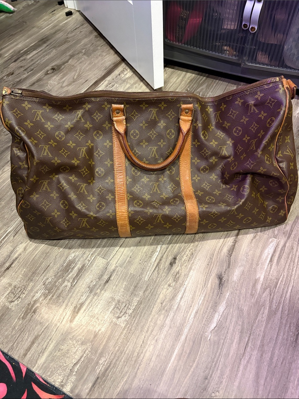 Authentic Vintage Louis Vuitton Keepall 55 Bandolier Brown Monogram Canvas - Picture 2 of 12